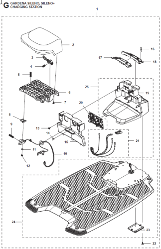 Ladestation Set Kit Gardena Sileno R100Li,R130Li,... (EU)