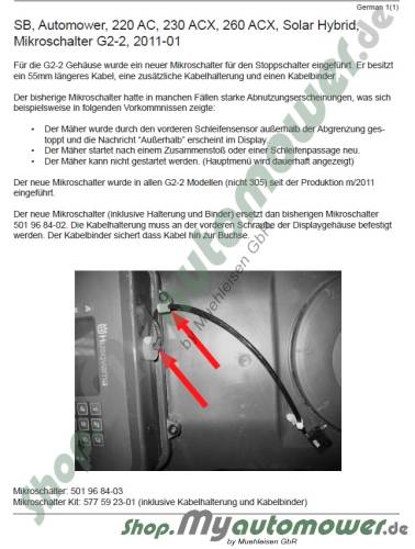 Micro Switch Stop Set NEU Update for 2010,2011,2012,2013,2014