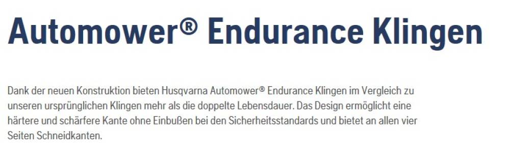 Original Husqvarna ENDURANCE HSS PRO Blade Messer [[G]] - 300 Stück